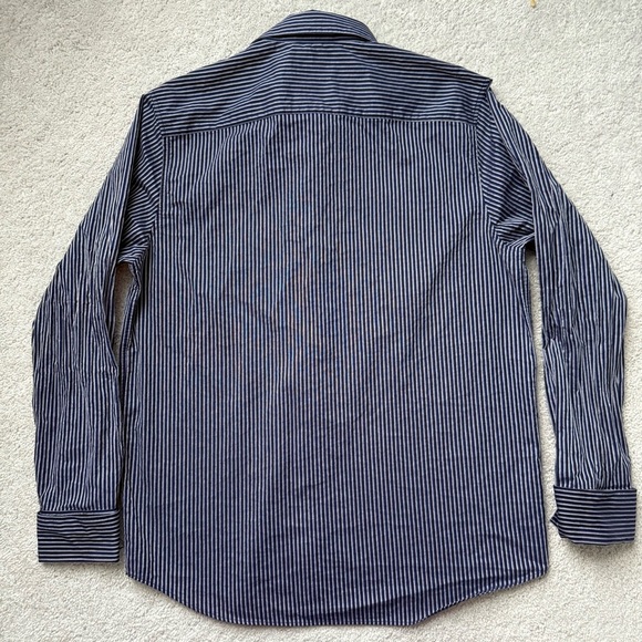 Calvin Klein Men's Purple Striped Button Down Shirt Sz L - Picture 2 of 8